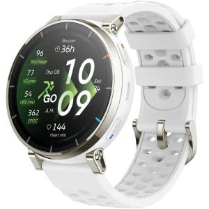 imageAmazfit Active 3 Premium GPS Running Smart Watch 132 AMOLED Sapphire Display 12Day Battery 4GB Storage Offline Maps 170 Workout Modes 5 ATM Heart Rate amp Fitness Tracker for Android amp iPhoneAero White White Band